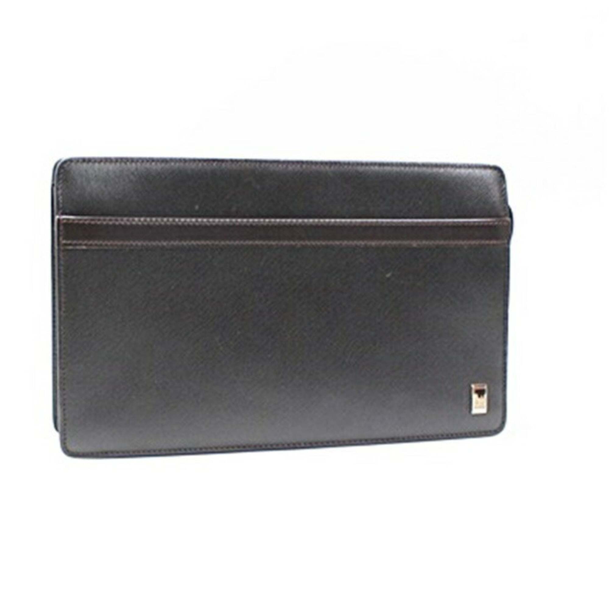 Dunhill Men's Dark Brown Leather Clutch Bag.
